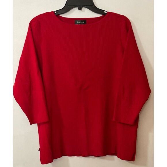 Ladies Red Ralph Lauren Sweater 3/4 Length Sleeve Size 1X - Picture 1 of 3